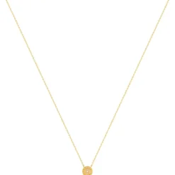 Collier plaqué or jaune médaillon perlé zirconias 45 cm