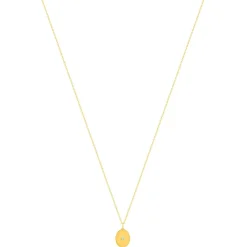 Collier plaqué or jaune médaille ovale zirconia 48 cm