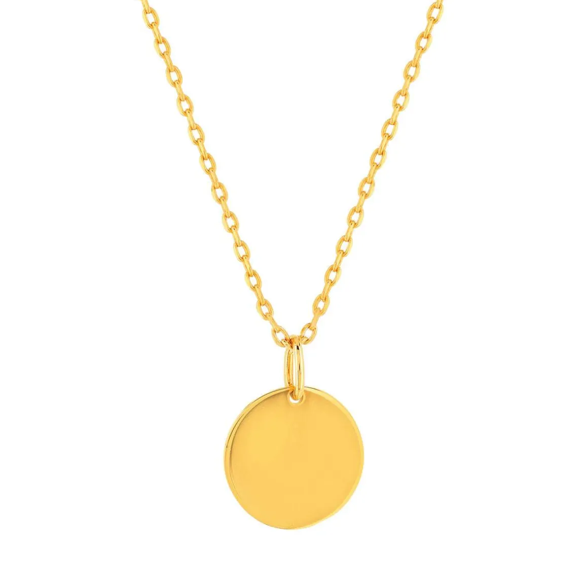 Collier plaqué or jaune médaille 48 cm