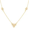 Collier plaqué or jaune motif étoile zirconias 45 cm