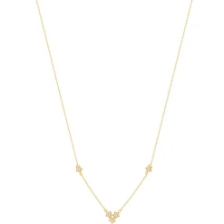 Collier plaqué or jaune motif étoile zirconias 45 cm