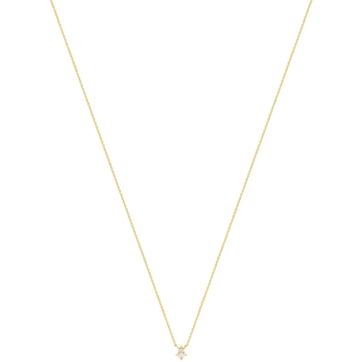 Collier plaqué or jaune, zirconias 45 cm