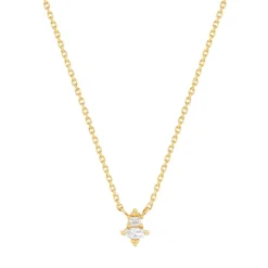Collier plaqué or jaune, zirconias 45 cm