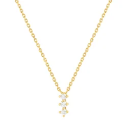 Collier plaqué or jaune zirconias 45 cm
