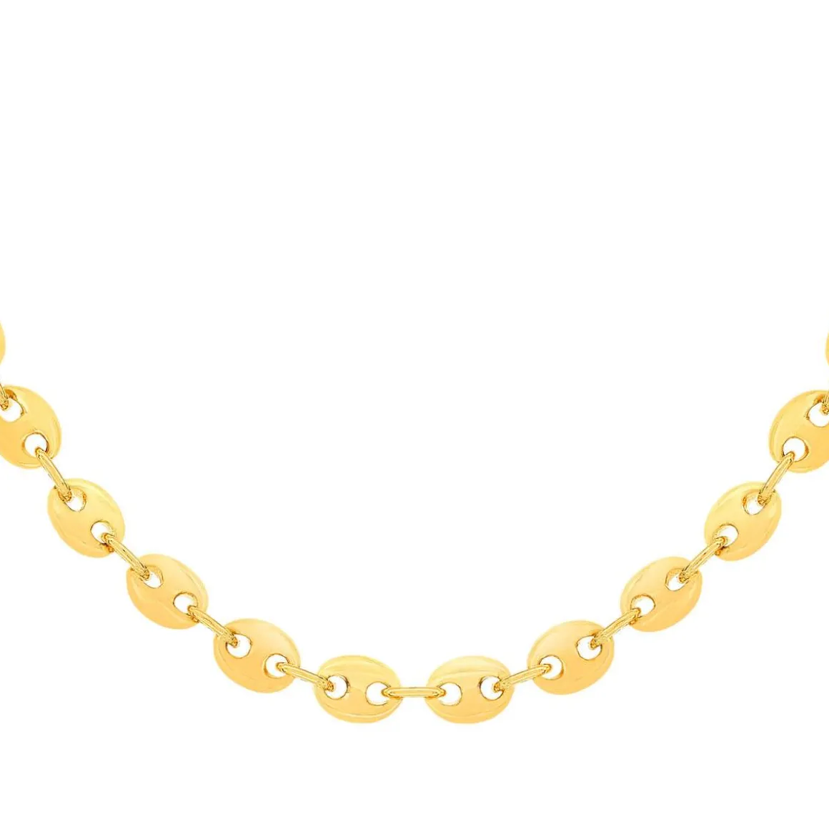 Collier plaqué or maille grain de café 50 cm