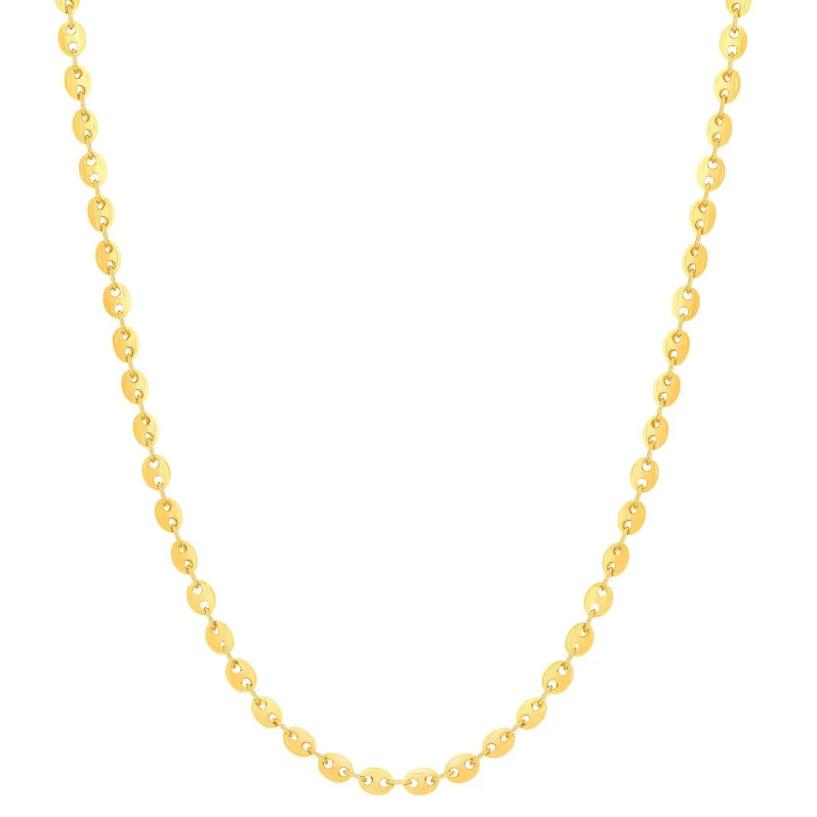 Collier plaqué or maille grain de café 50 cm