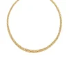 Collier plaqué or maille palmier 45 cm