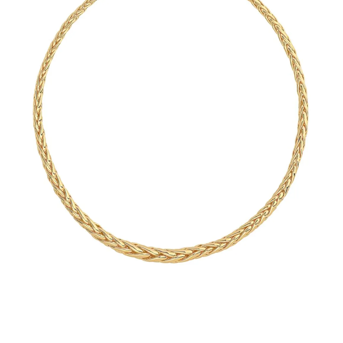 Collier plaqué or maille palmier 45 cm