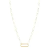 Collier plaqué or maille trombone 45 cm