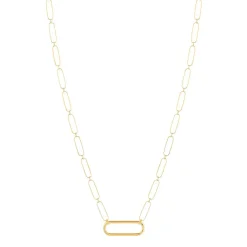 Collier plaqué or maille trombone 45 cm