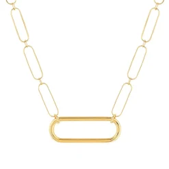 Collier plaqué or maille trombone 45 cm