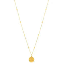 Collier plaqué or médaille ciselée 48 cm