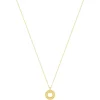 Collier plaqué or motif cercle perlé zirconias 42 à 45 cm