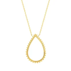Collier plaqué or motif goutte perlé 45 cm