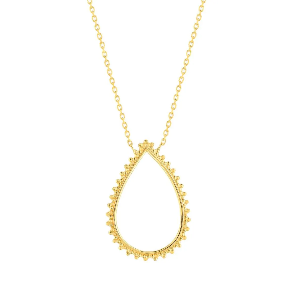 Collier plaqué or motif goutte perlé 45 cm