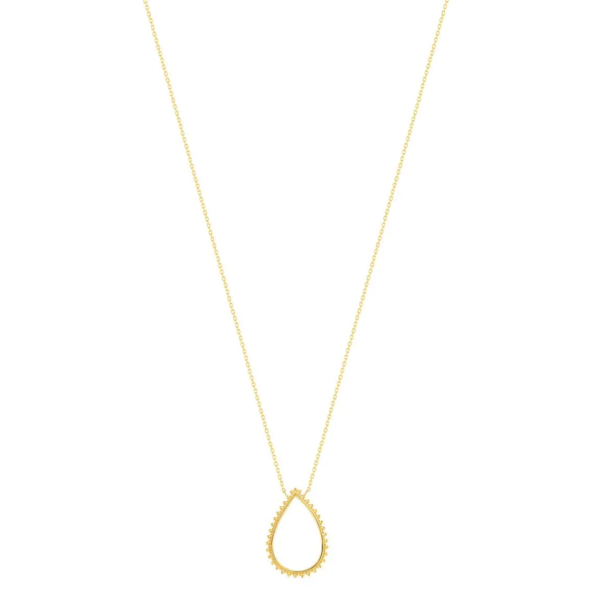 Collier plaqué or motif goutte perlé 45 cm