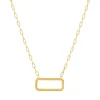 Collier plaqué or motif rectangle 45 cm