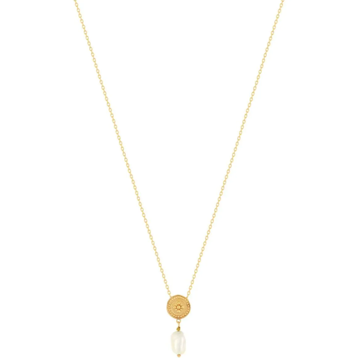 Collier plaqué or perle de culture 45 cm