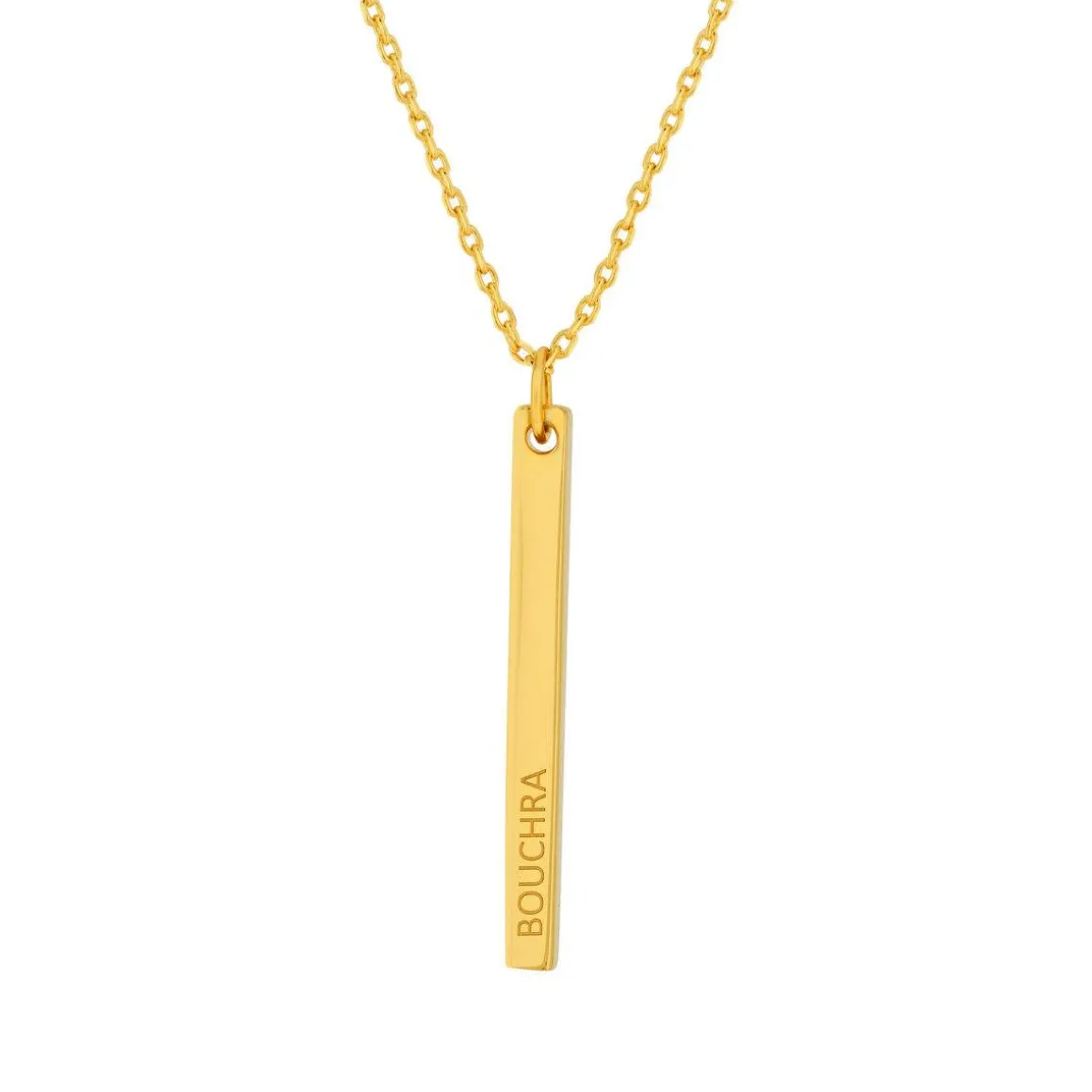Collier plaqué or plaque personnalisable 45 cm