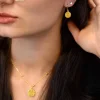 Collier plaqué or soleil strié 45 cm