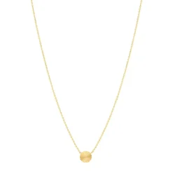 Collier plaqué or soleil strié 45 cm