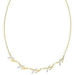 Collier plaqué or 2 tons branche 45 cm