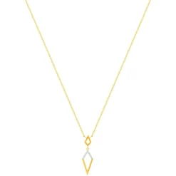 Collier plaqué or 2 tons et ziconias 45cm