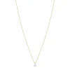 Collier plaqué or zirconia 45 cm