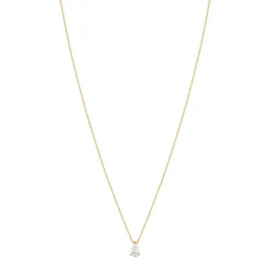 Collier plaqué or zirconia 45 cm