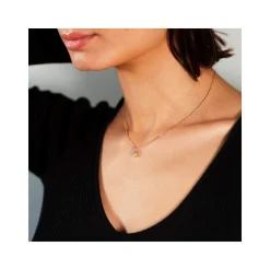 Collier plaqué or zirconia 45 cm