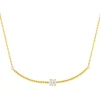 Collier plaqué or zirconia 45 cm