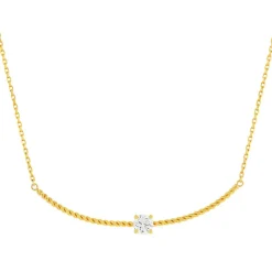 Collier plaqué or zirconia 45 cm