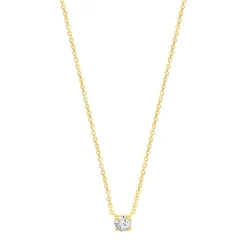 Collier plaqué or zirconia 45 cm