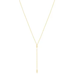 Collier plaqué or zirconias 45 cm