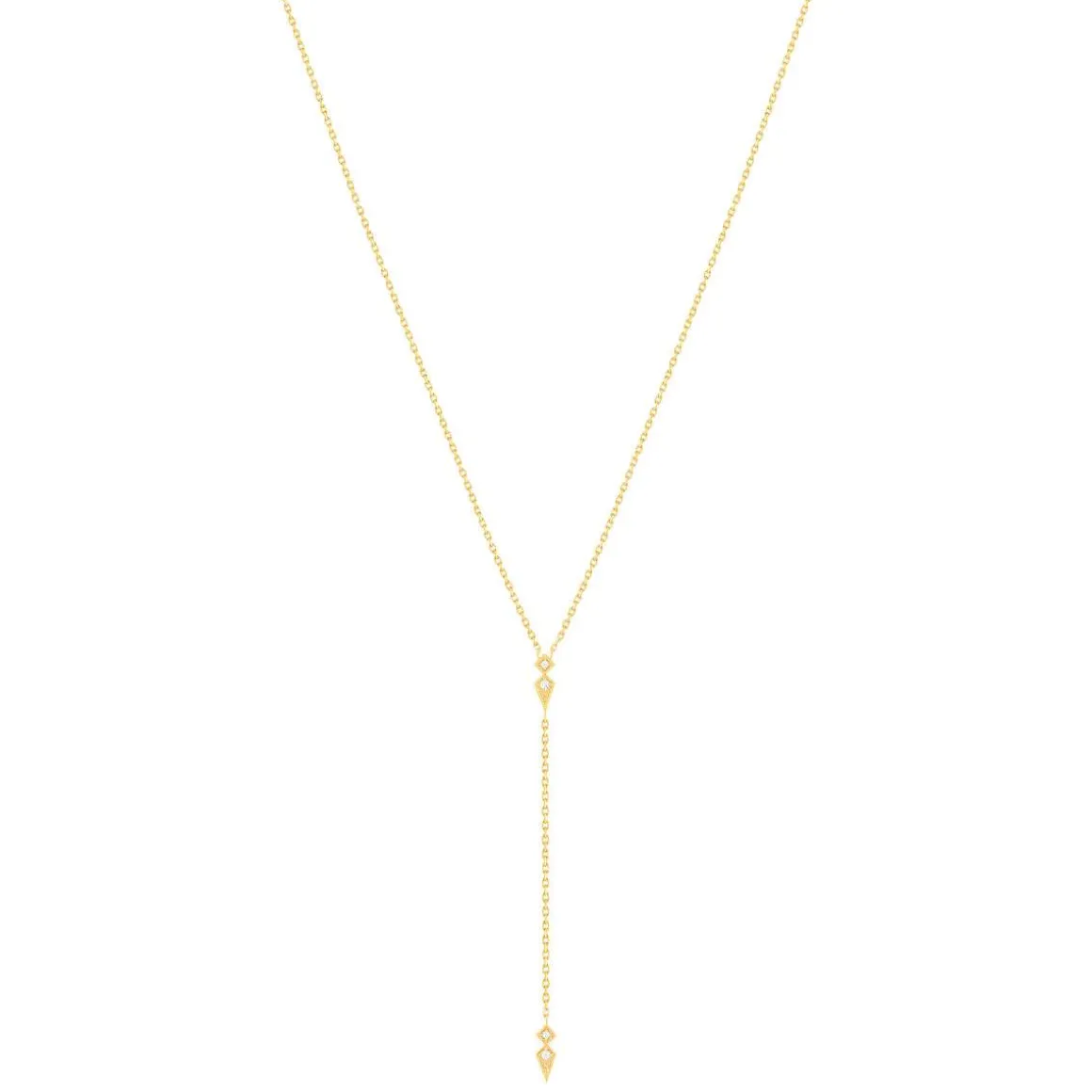 Collier plaqué or zirconias 45 cm