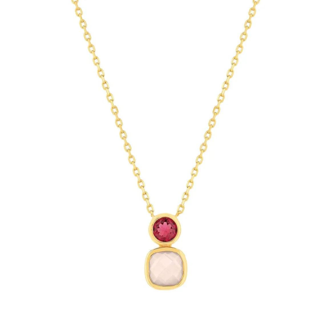Collier plaqué or zirconias 45 cm