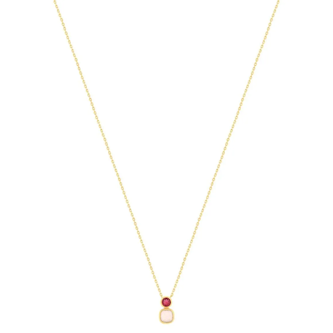 Collier plaqué or zirconias 45 cm