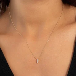 Collier plaqué or zirconias 45 cm