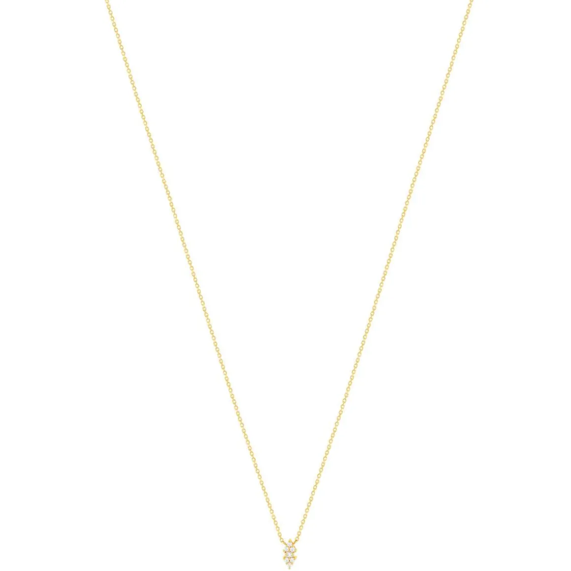 Collier plaqué or zirconias 45 cm