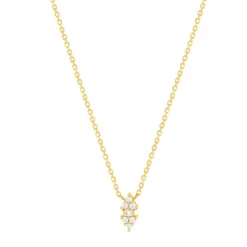 Collier plaqué or zirconias 45 cm