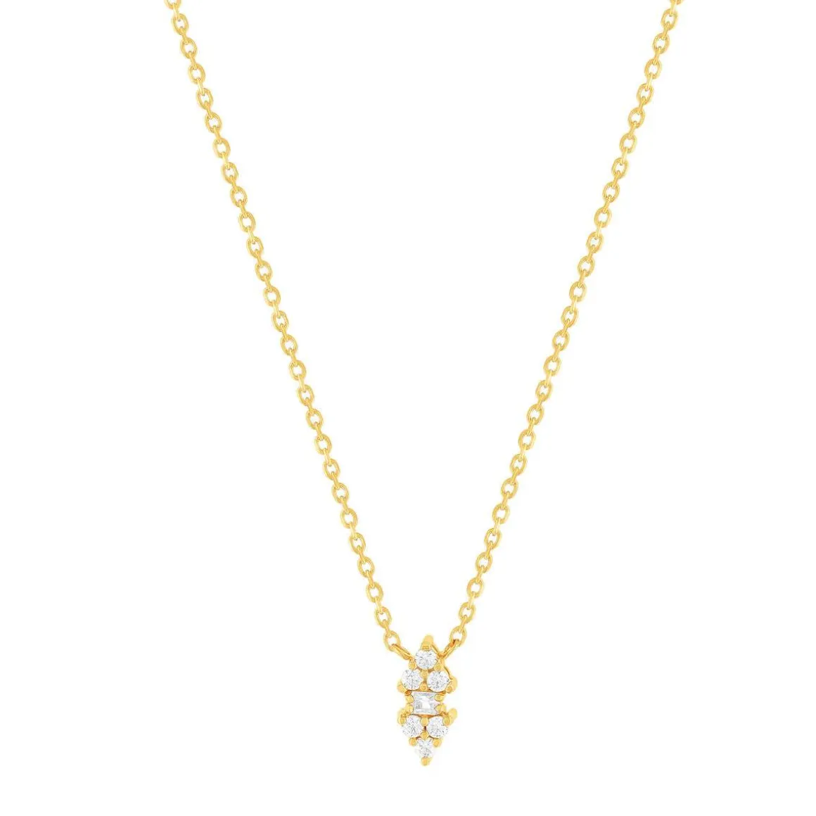 Collier plaqué or zirconias 45 cm