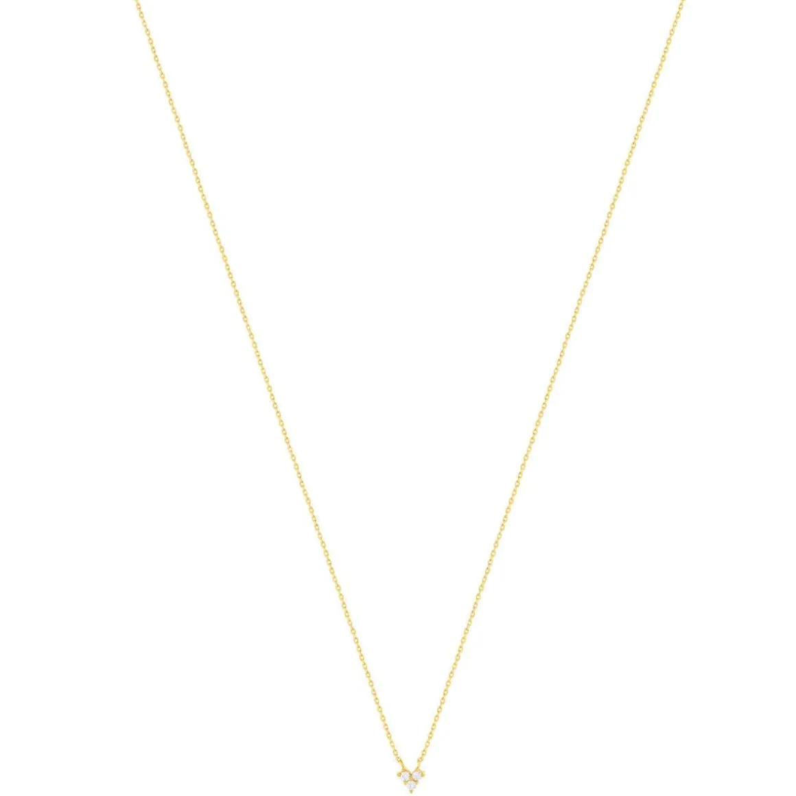 Collier plaqué or zirconias 45cm
