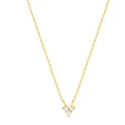 Collier plaqué or zirconias 45cm