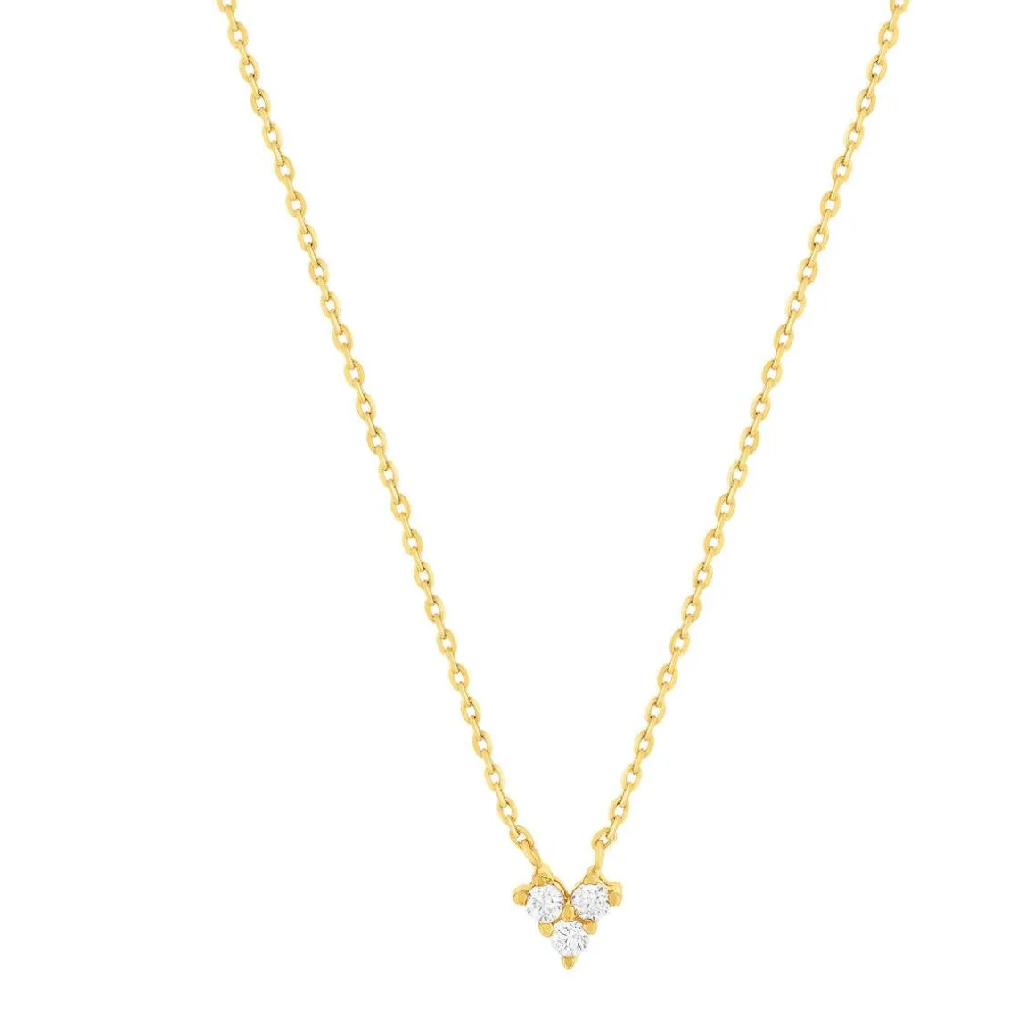 Collier plaqué or zirconias 45cm