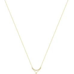 Collier plaqué or zirconias 45 cm