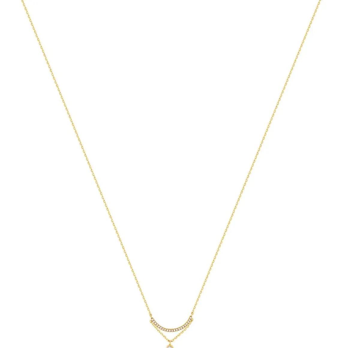Collier plaqué or zirconias 45 cm