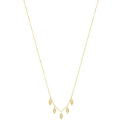 Collier plaqué or zirconias 45 cm motif goutte