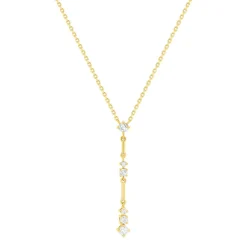 Collier plaqué or zirconias 45 cm