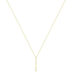 Collier plaqué or zirconias 45 cm