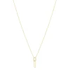 Collier plaqué or zirconias 45 cm 2 ovales entrelacés